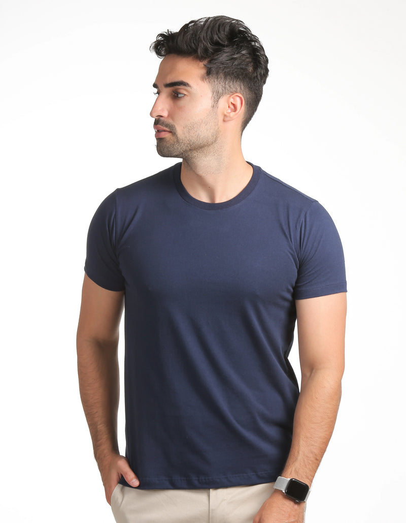 Men's Basic Shirt Lisa Navy Blue 100% ORIGINAL Cotton