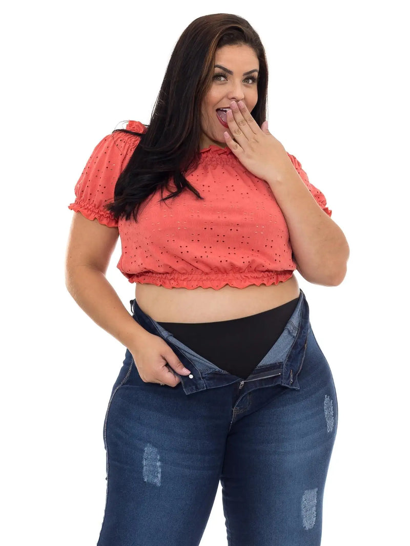 Calça Jeans Skinny Com Cinta Lipo Plus Size Cintura Alta Premium