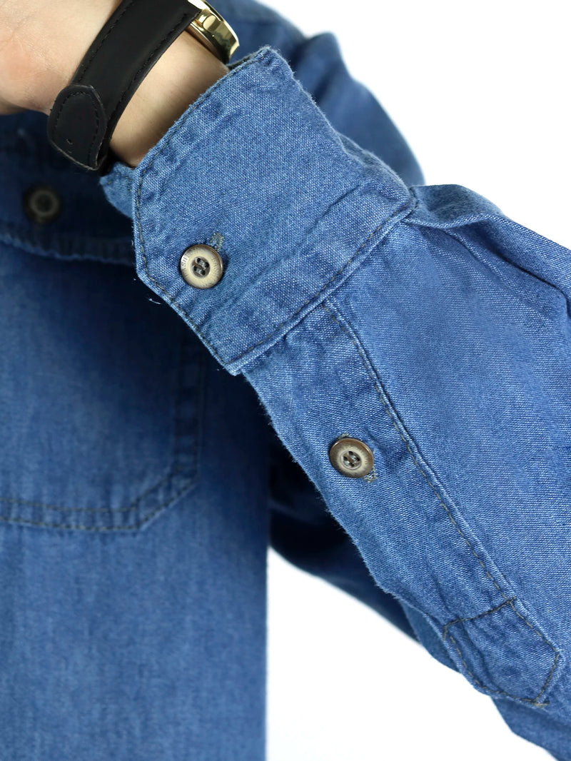 Fashion Street Fashion Long Sleeve Buttons Men's Jeans Shirt 2024 Autumn Winter