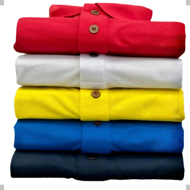 KIT 10 SHIRTS GOLA POLO BASIC MALE PLUS SIZE