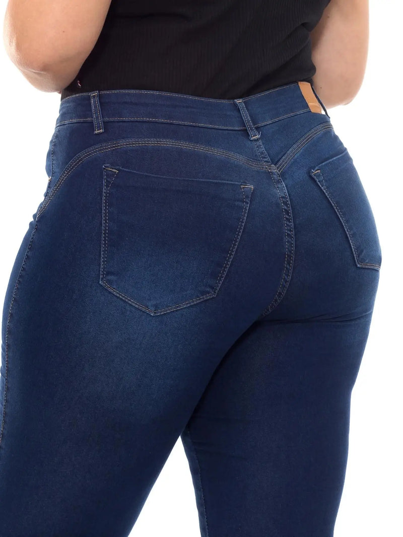 Calça Jeans Feminina Plus Size Cintura Alta Premium