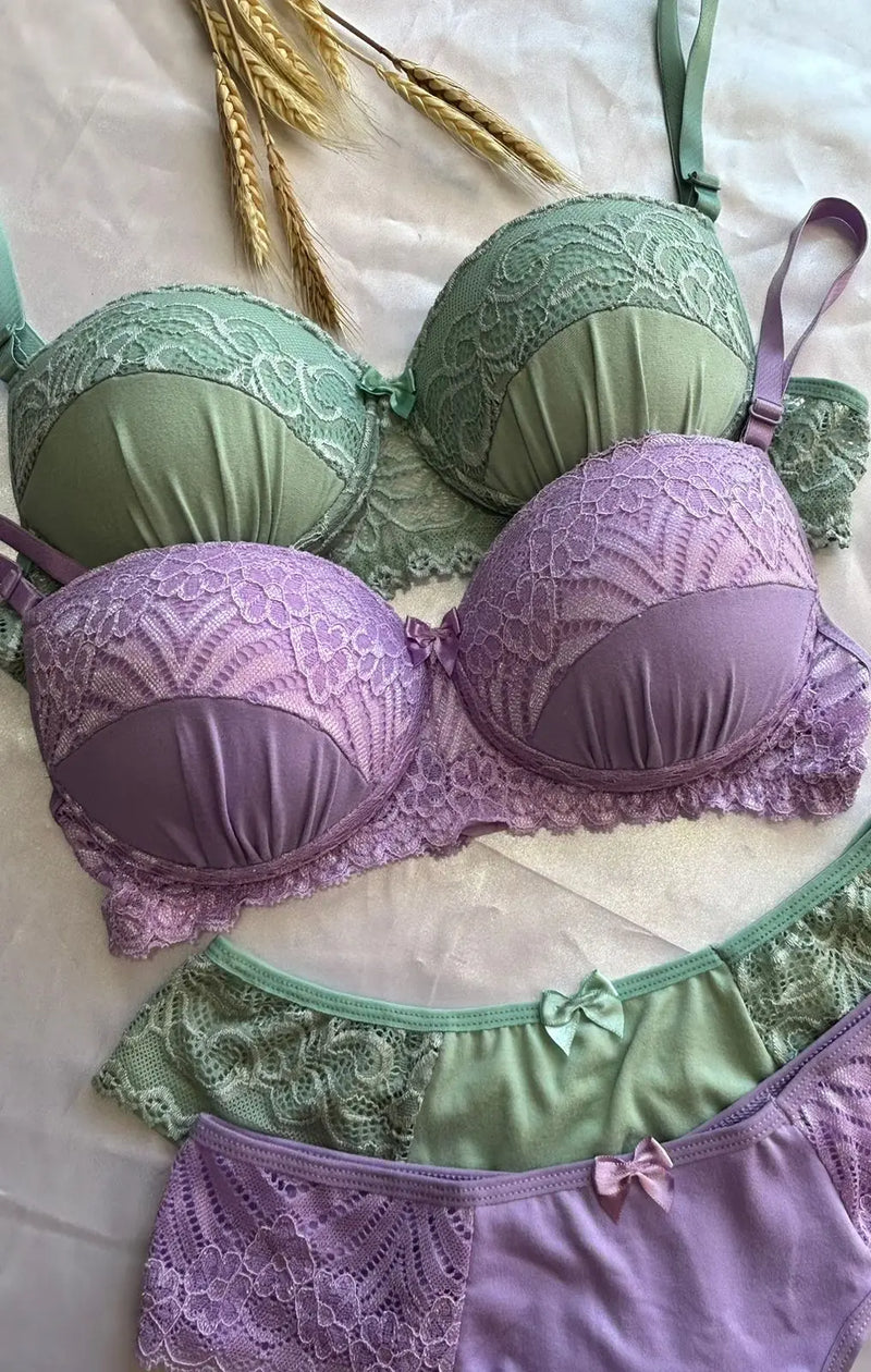 Conjunto Feminino Lingerie Com Bojo E suede Calcinha + Sutiã Tecido Premium M ao GG