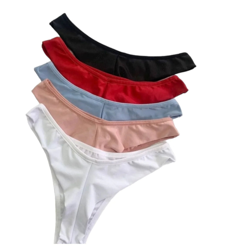 Kit 5 Panties Double Wire Women's Panties Plain/Printed