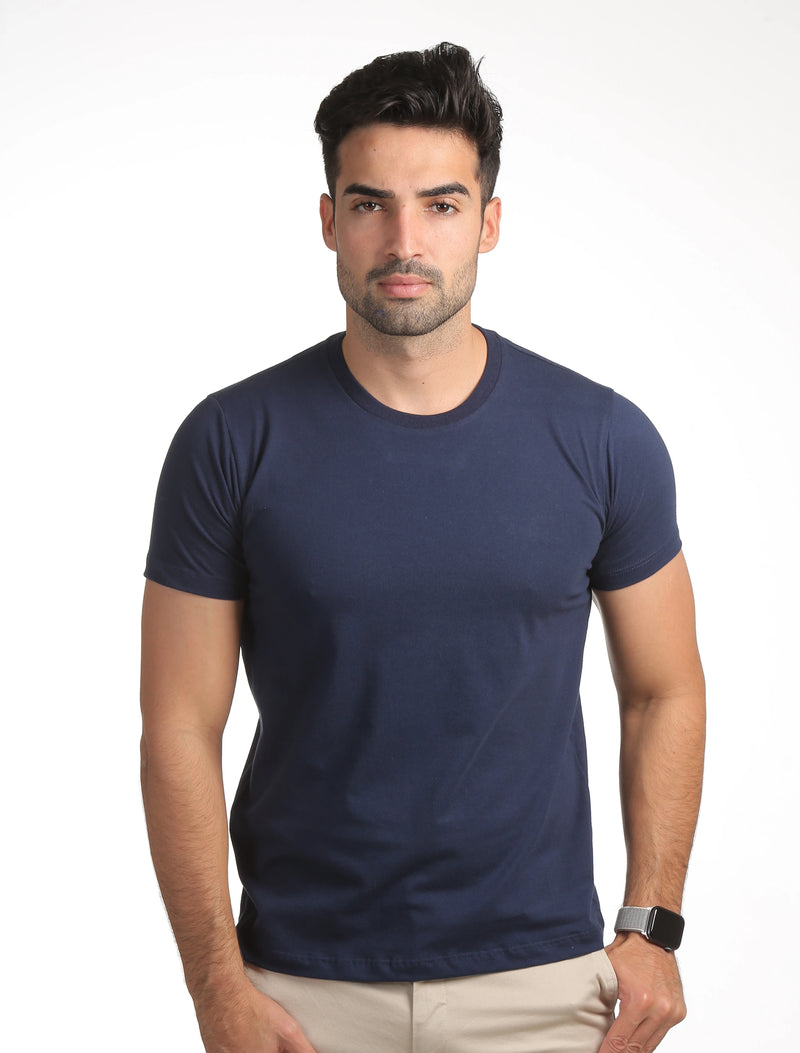 Men's Basic Shirt Lisa Navy Blue 100% ORIGINAL Cotton