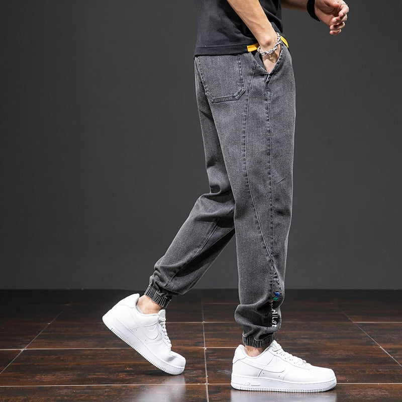 Spring Summer Black Blue Cargo Jeans Men Streetwear Denim Jogger Pants Men Baggy Harem Jean Trousers Plus Size 6XL 7XL 8XL