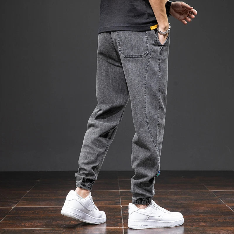 Spring Summer Black Blue Cargo Jeans Men Streetwear Denim Jogger Pants Men Baggy Harem Jean Trousers Plus Size 6XL 7XL 8XL