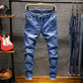 Fashion designer skinny jeans boutique stretch casual men's denim trousers jogging pants men's casual straight men cycling jeans