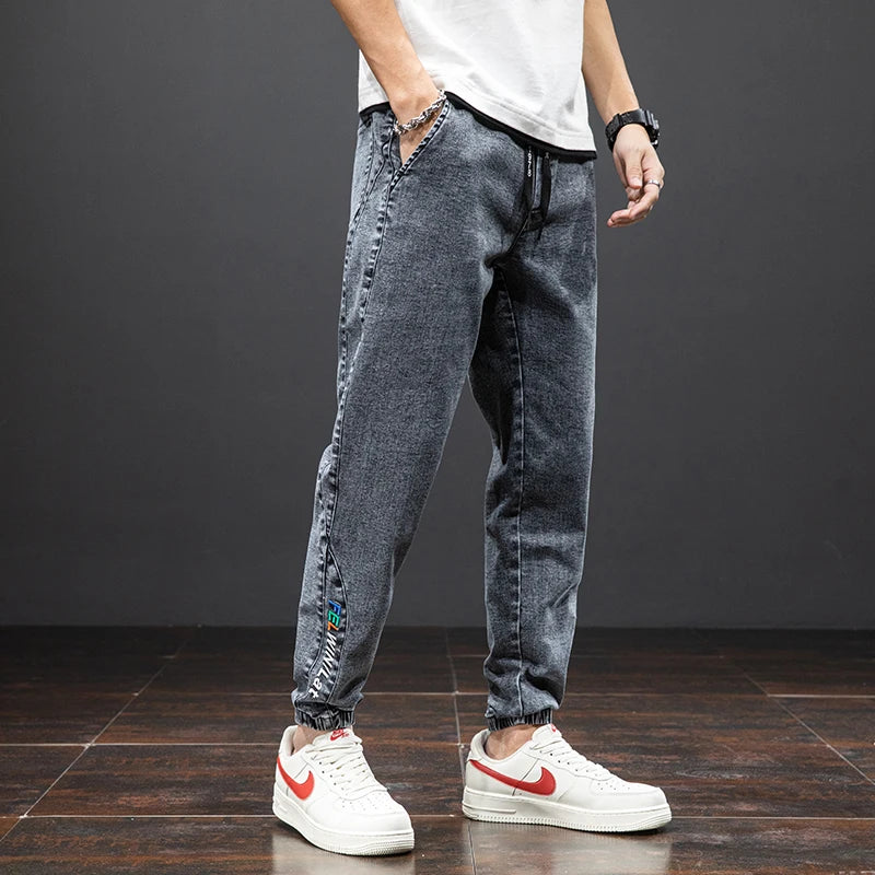 Spring Summer Black Blue Cargo Jeans Men Streetwear Denim Jogger Pants Men Baggy Harem Jean Trousers Plus Size 6XL 7XL 8XL