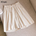 Women Cotton shorts Summer Casual Solid Cotton Linen shorts high waist loose shorts for girls Soft Cool female shorts