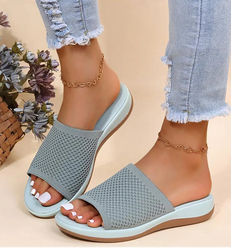 Sandals Women Elastic Force Summer Shoes Women Flat Sandals Casual Indoor Outdoor Slipper Summer Sandals For Beach Zapatos Mujer