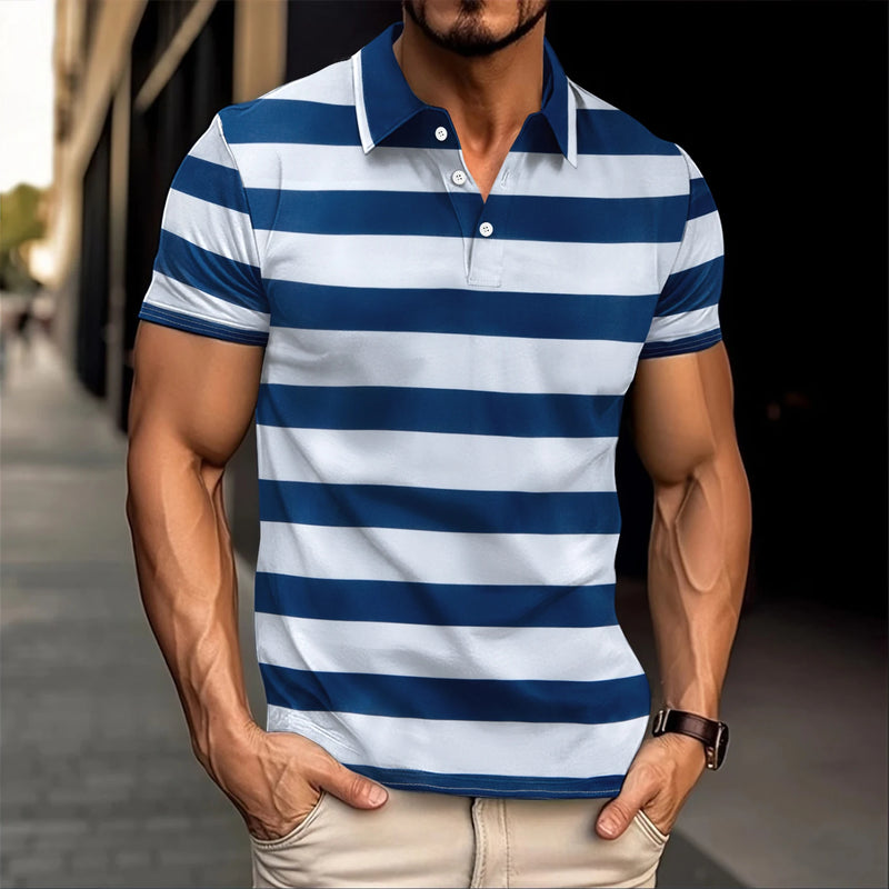 Men's Casual Business Fashion Sports Breathable Lapel Polo Shirt Summer Business Casual outing Men's Short Sleeve