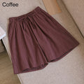 Women Cotton shorts Summer Casual Solid Cotton Linen shorts high waist loose shorts for girls Soft Cool female shorts