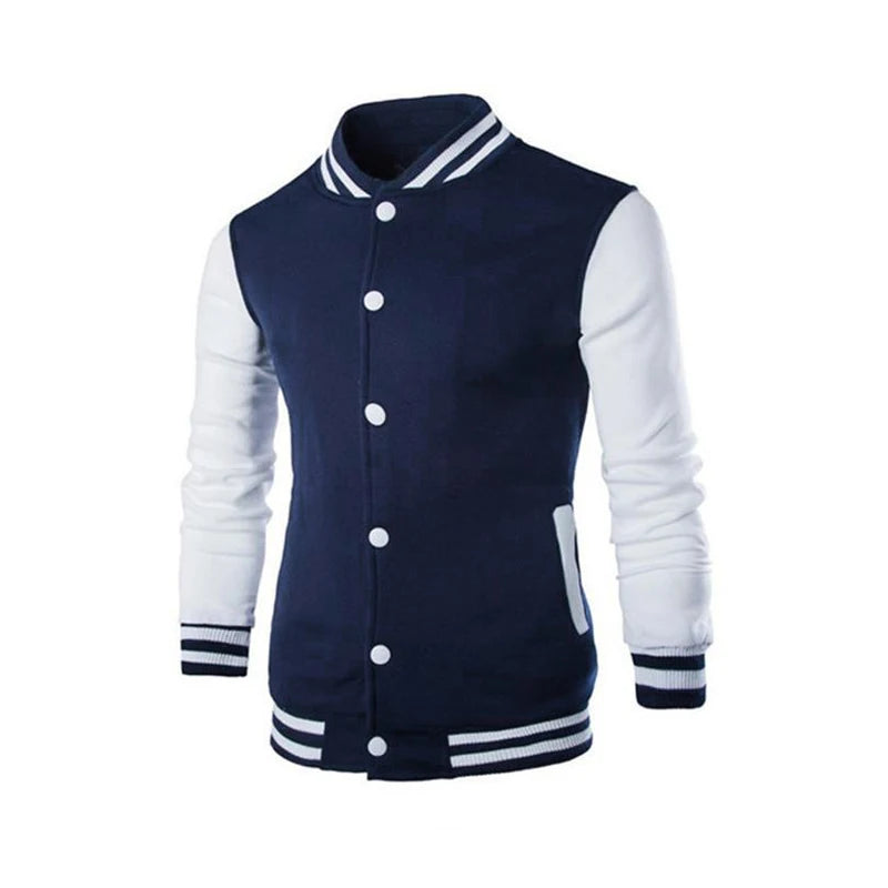 Spring and fall classic men's loose casual stand-up collar button-up baseball jacket flight jacket