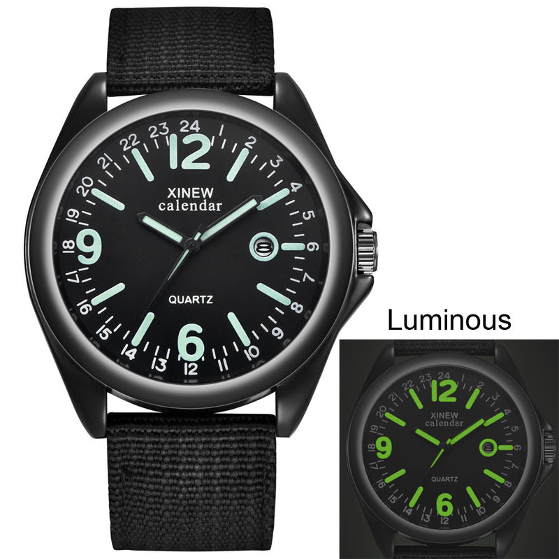 Military Mens Quartz Watch Black Dial Date Luxury Sport Wrist Watch Men'S Watches Watches For Men Smart Watches For Men