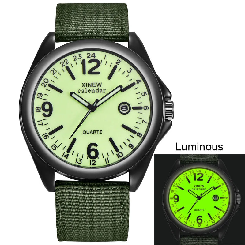 Military Mens Quartz Watch Black Dial Date Luxury Sport Wrist Watch Men'S Watches Watches For Men Smart Watches For Men