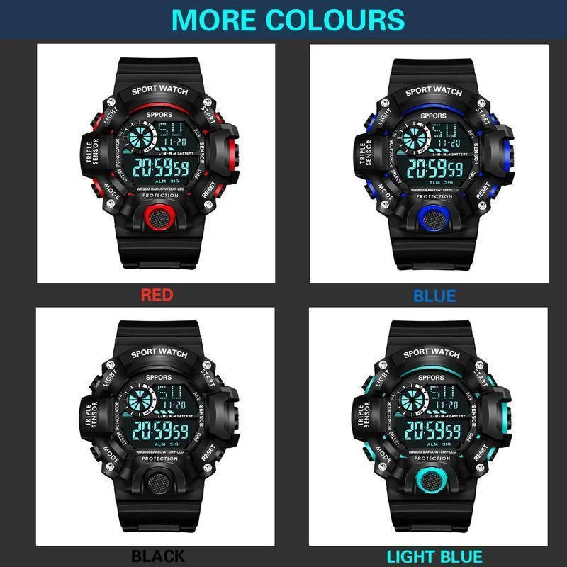 Kegllect [Ready Stock ]  Men Sports Multifunction Life Digital Watch Casual Watches