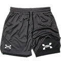 Men's 2 in 1 sports shorts, compression shorts, for gym, training, running, summer, 2024