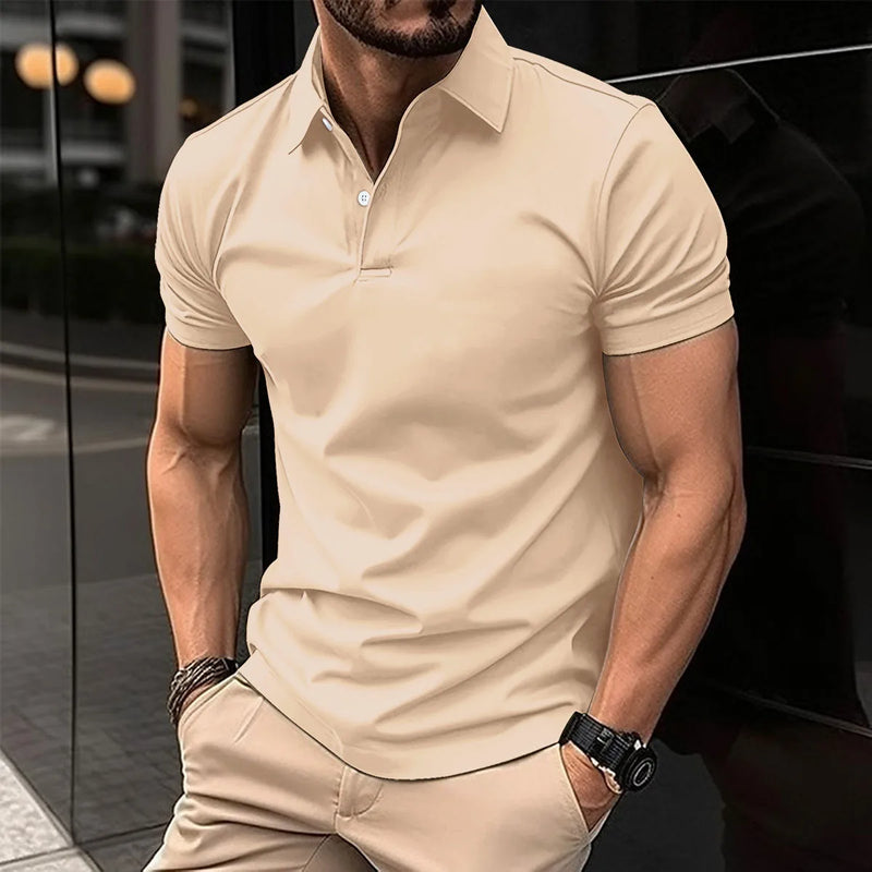 TIKI's Best-Selling Solid Color Men's POLO Shirt, Men's T-Shirt, Casual And Comfortable Office Men's Clothing, Camisas De Hombre