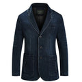 Men Denim Blazer Fashion Cotton Vintage Suit Coat Male Male Blue Casual Jeans Jacket New  Autumn Clothes Veste Homme