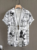 Summer Men Women Seaside button-down Versatile Shirts With Personalized And Interesting Print Design short-sleeved Fashion Tops