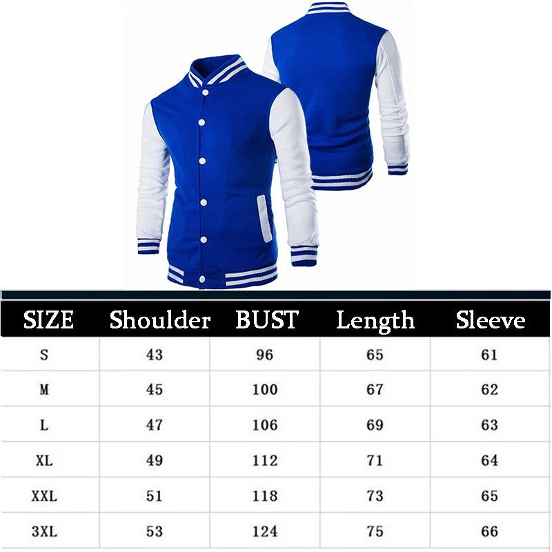 Mens Jacket Baseball Suit 2023 Hot Sale Four Seasons Fashion Coats University Varsity  Splicing Couple Casual Korean Clothes