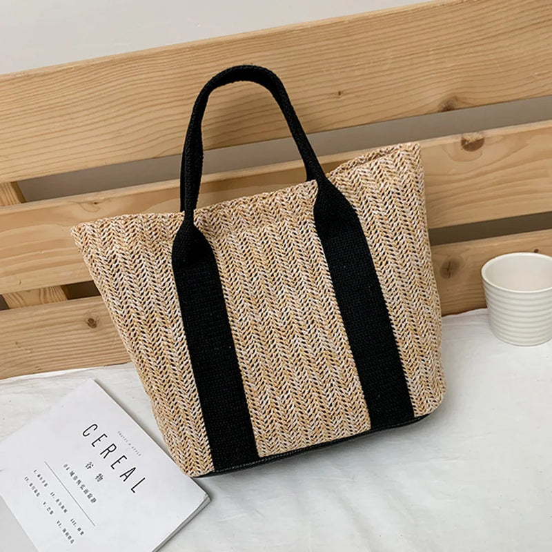 Bolsa Rattan Handbags Casual Praia