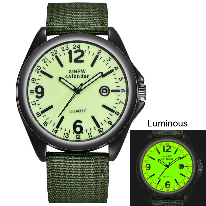 Glow In The Dark Men Watches Tops Brand Luxury Military Mens Clock Quartz Army Watch Black Dial Date Luxury Sport Wrist Watch