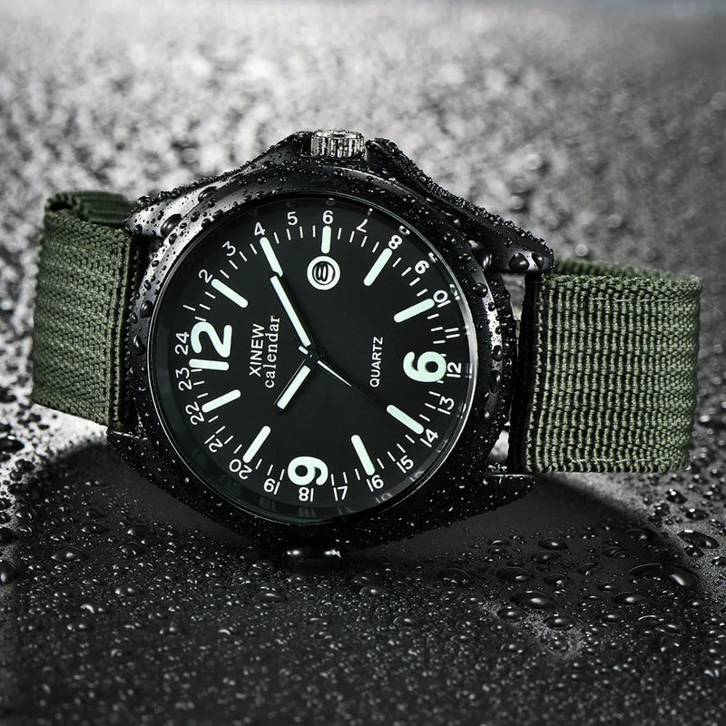 Glow In The Dark Men Watches Tops Brand Luxury Military Mens Clock Quartz Army Watch Black Dial Date Luxury Sport Wrist Watch