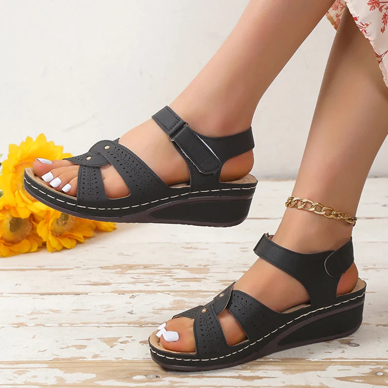 Plus Size Fashion Wedge Sandals Women Summer 2023 Casual Platform Walking Sandalias Mujer Comfortable Non Slip Beach Shoes Woman