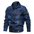 New Cotton Denim Jacket  Spring Men Solid Lapel Denim Jackets Fashion Motorcycle Jeans Jackets Hommes Slim Fit Casual Coats