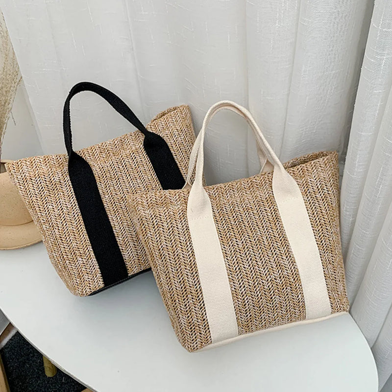 Bolsa Rattan Handbags Casual Praia