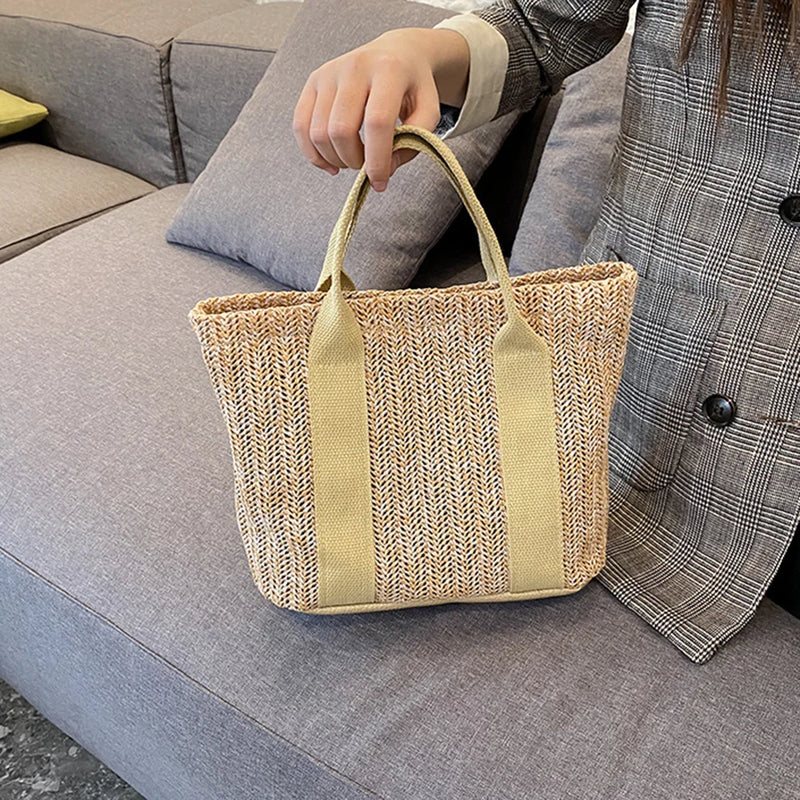 Bolsa Rattan Handbags Casual Praia