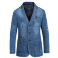 Men Denim Blazer Fashion Cotton Vintage Suit Coat Male Male Blue Casual Jeans Jacket New  Autumn Clothes Veste Homme