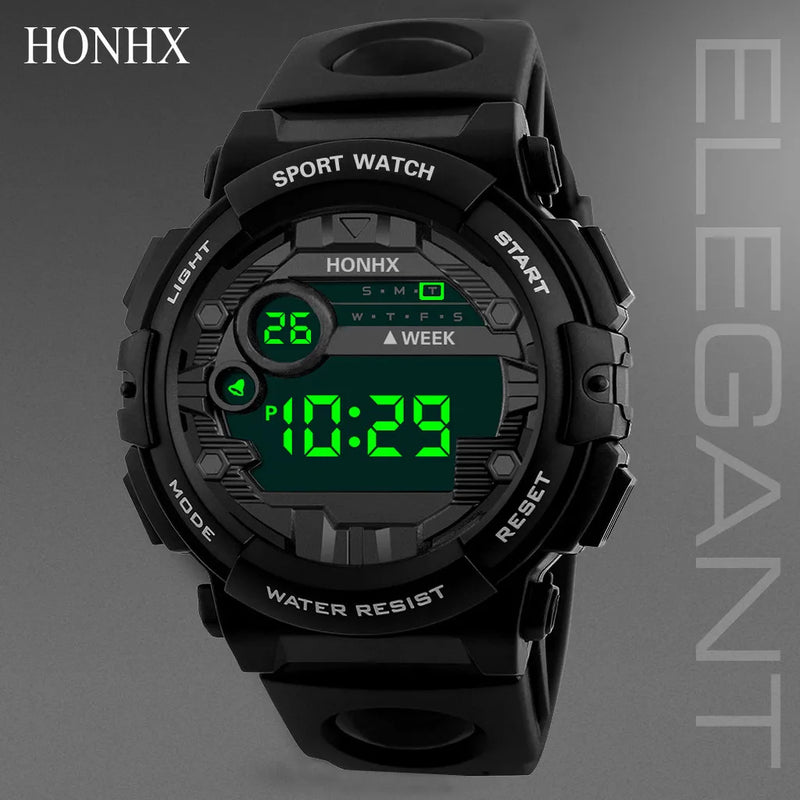 Mens Electronic Watch Classic All-Match Digital Watch Luminous Led Display Week Watch Causal Outdoor Sports Electronic Watch