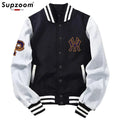 Supzoom New Arrival Letter Rib Sleeve Cotton Top Fashion Logo Single Breasted Casual Print Baseball Jacket Loose Cardigan Coat