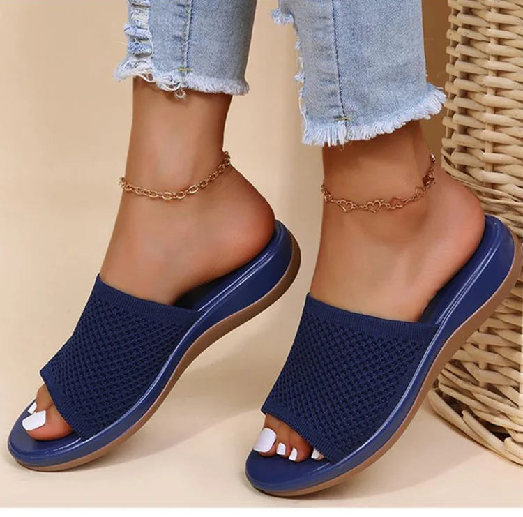 Sandals Women Elastic Force Summer Shoes Women Flat Sandals Casual Indoor Outdoor Slipper Summer Sandals For Beach Zapatos Mujer