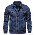 New Autumn Men's Casual Workwear Jeans Jacket Loose Casual Versatile Youthful Male Solid Color Tops Dnim Mens Outwear