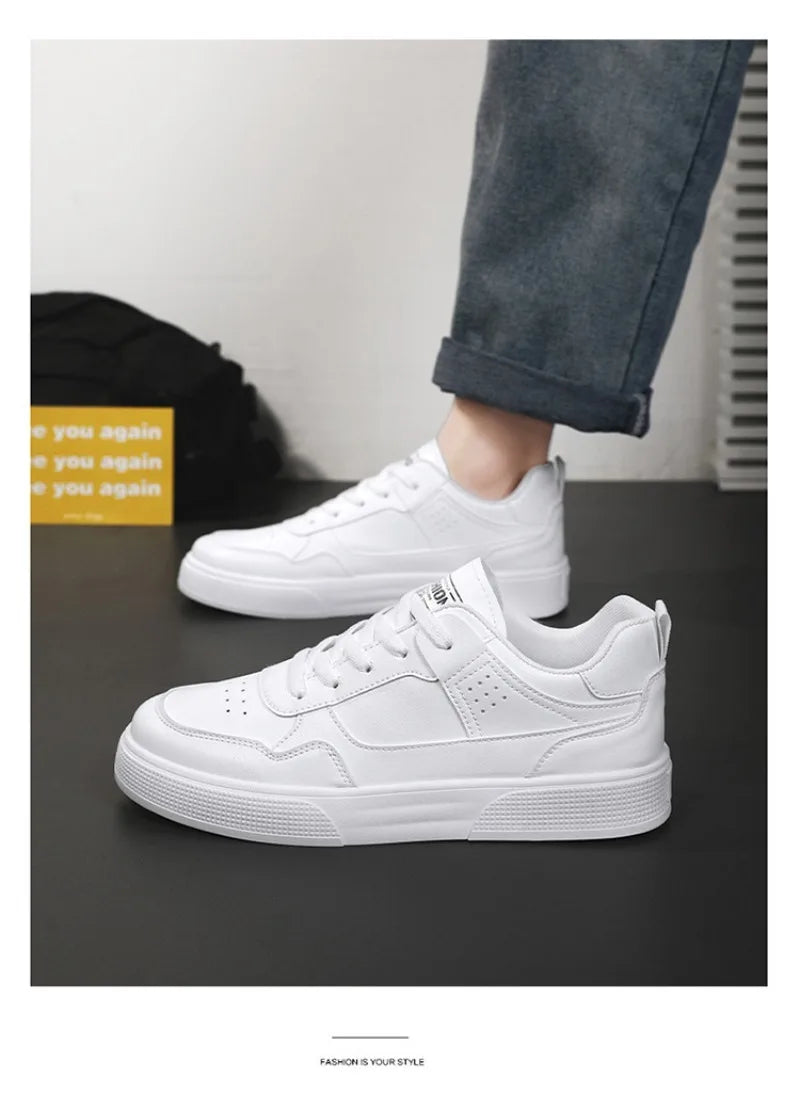 Men's Sneakers Thick Sole White Shoes Trendy Flat Shoes for Men Comfortable Breathable Vulcanized Sneakers Male Designer Shoes44