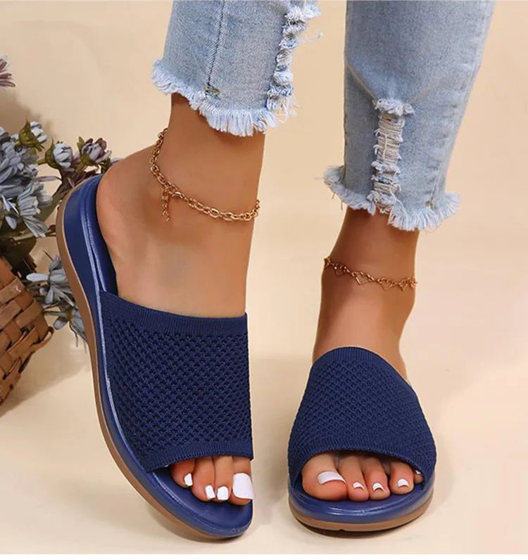 Sandals Women Elastic Force Summer Shoes Women Flat Sandals Casual Indoor Outdoor Slipper Summer Sandals For Beach Zapatos Mujer