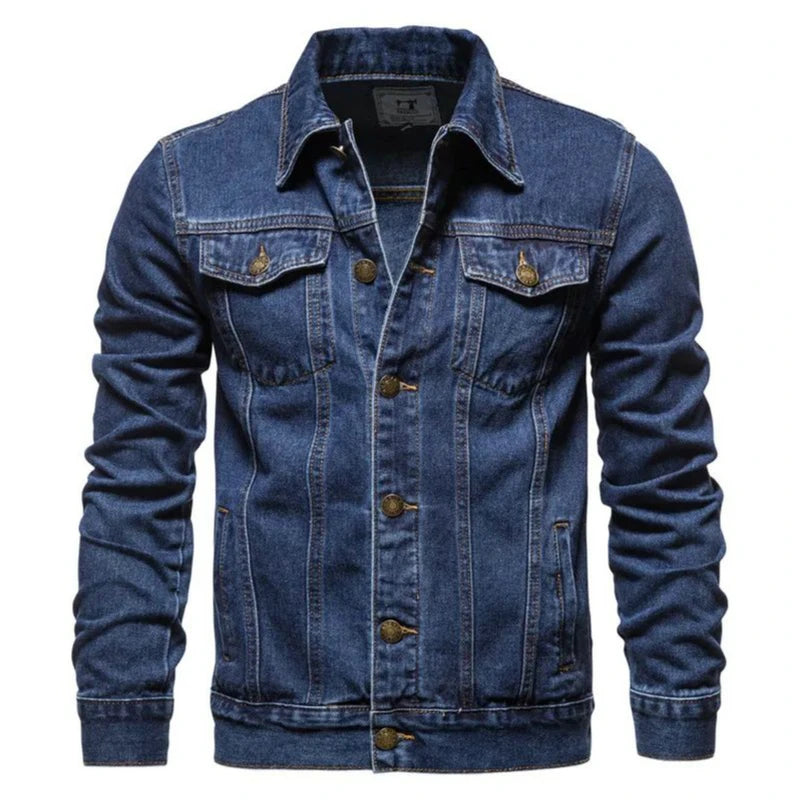 New Autumn Men's Casual Workwear Jeans Jacket Loose Casual Versatile Youthful Male Solid Color Tops Dnim Mens Outwear