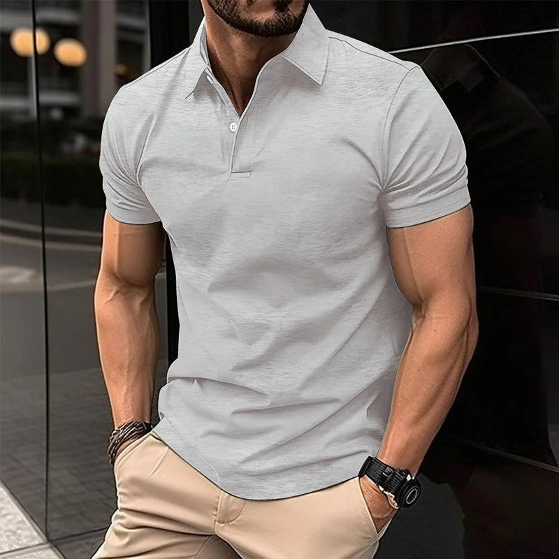 TIKI's Best-Selling Solid Color Men's POLO Shirt, Men's T-Shirt, Casual And Comfortable Office Men's Clothing, Camisas De Hombre