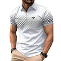 Men Personality Summer Fashion Sport Short Sleeve Casual Lapel Zipper Polo Shirt Men Print Polyester Quick Drying Polo Shirt Top