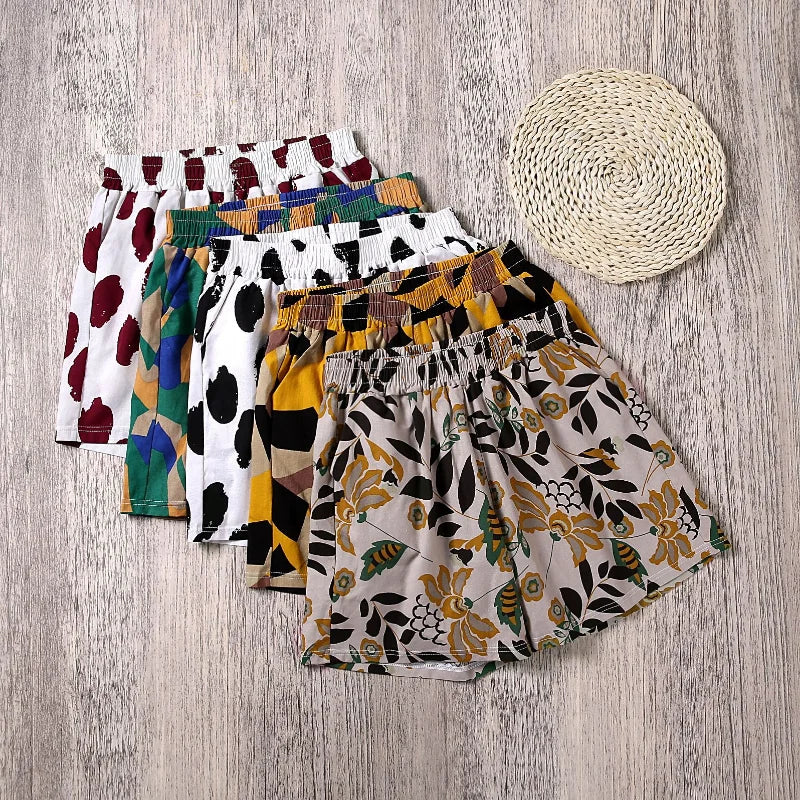 Woman Cotton Linen Shorts 2023 Summer Women Clothing Bottoms High Waisted Print Short Pants Female Casual Harem Shorts Pattern