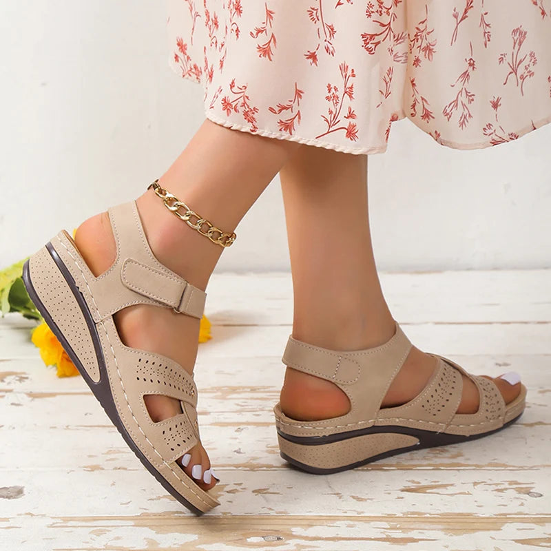 Plus Size Fashion Wedge Sandals Women Summer 2023 Casual Platform Walking Sandalias Mujer Comfortable Non Slip Beach Shoes Woman