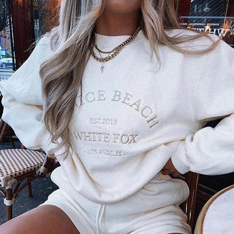 Carta bordado branco crewneck moletom feminino inverno topos grandes tamanhos legal meninas streetwear nova moda coreana pulôver casual