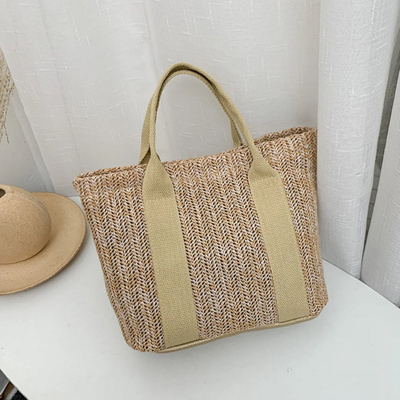 Bolsa Rattan Handbags Casual Praia