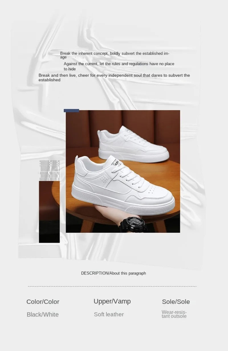 Men's Sneakers Thick Sole White Shoes Trendy Flat Shoes for Men Comfortable Breathable Vulcanized Sneakers Male Designer Shoes44