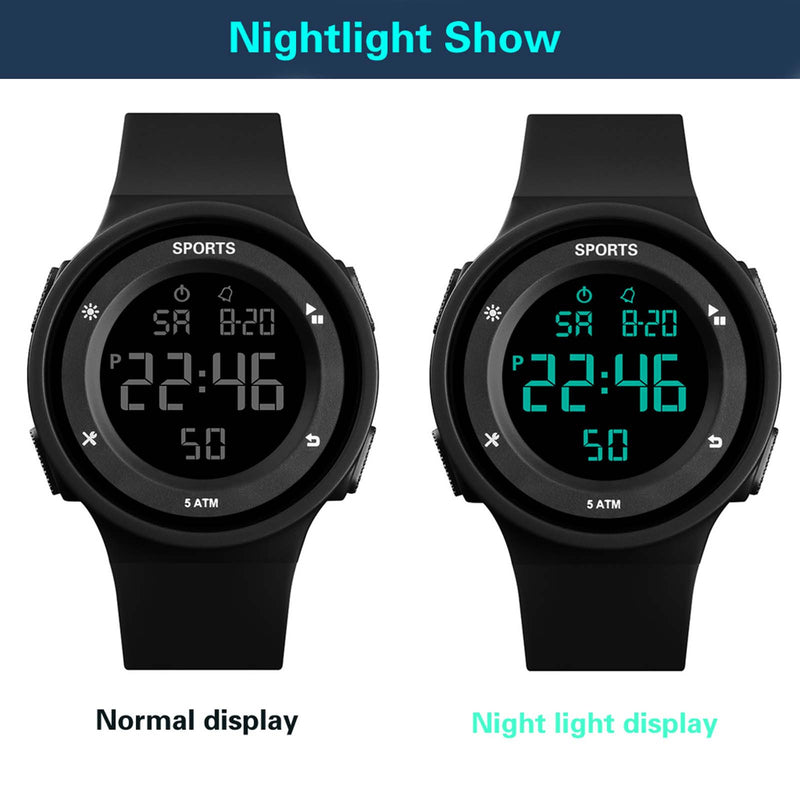 New Casual Men's Electronic Sports Watch Luxury LED Electronic Outdoor Sports Watch 12/24 hours relogio masculino