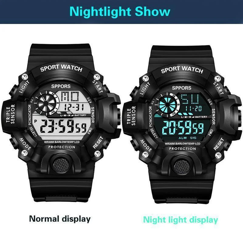 Kegllect [Ready Stock ]  Men Sports Multifunction Life Digital Watch Casual Watches