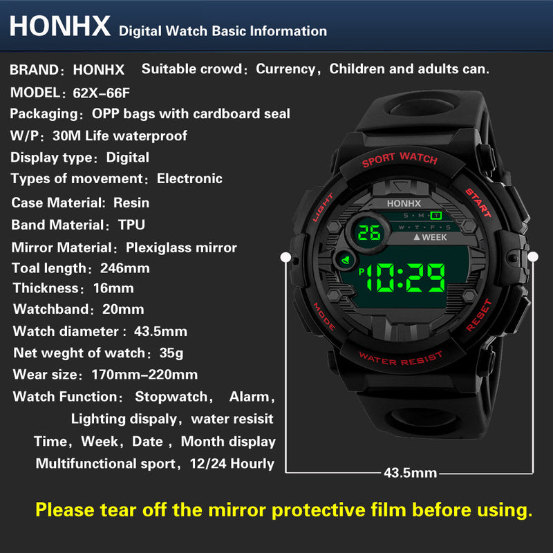 Honhx Luxury Mens Digital Led Watch Date Sport Men Outdoor Electronic Watch Erkek Kol Saati Saat Erkek Kol Saati Relogio Masculi